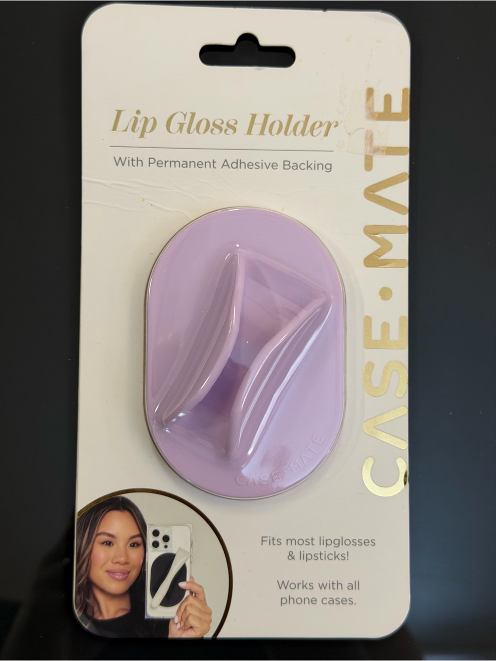 Lipgloss holder for phone case